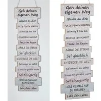 CEPEWA Kunstdruck Plankenschild Lebenseinstellung 15x41x0,6cm, Lebenseinstellung III