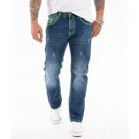 Rock Creek Straight-Jeans Herren Jeans dicke Nähte Blau RC-2271