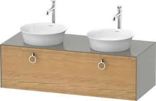 Duravit White Tulip Konsolenwaschtischunterbau wandhängend Natur Eiche & Stein Grau Matt & Seidenmat WT4983BH592