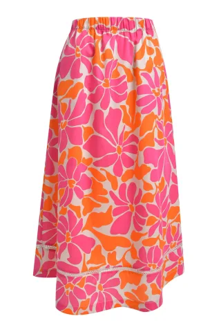 Smith&Soul - Printed Skirt hot orange print - Gr. - M