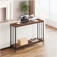 GarveeMore Konsolentisch,105x30x81cm, Schmaler Beistelltisch,Flurtisch,Kleiner Ausstellungstisch,Sofatisch