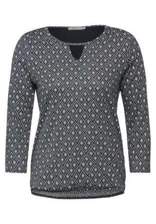 CECIL - Langarmshirt mit Cut Out grau - Gr. - XS