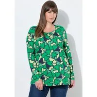 Ulla Popken T-Shirt Shirt Herzen Classic Rundhals Langarm