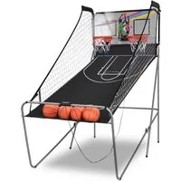 COSTWAY Basketballkorb Arcade-Basketballspiel, inkl. 4 Bällen, klappbar