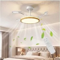 HOMCOM Deckenventilator LED Deckenleuchte Ventilator, mit Fernbedienung, 6 Geschwindigkeiten, 3 Farbtemperaturen