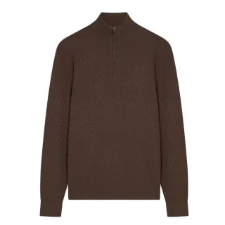 Ted Baker Kurnle T Stitch Strickpullover Mit Halbem Reißverschluss, Braun