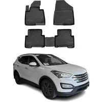 OMAC Auto-Fußmatten für Hyundai Santa Fe 2012-2020 Schwarz 4 tlg TPE (4 St), für Hyundai Santa Fe 2012-2020 Hyundai Santa Fe 2012-2020, Antirutsch,Wasserfest,Einfache Installation