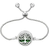 KARMA Armband Duftarmband Damen Lebensbaum Medaillon (Armband mit Duftpad, 1-tlg., Damenarmband Aromatherapie), Edelstahl wasserfest hypoallergen