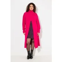 Ulla Popken Strickpullover Long-Pullover A-Linie Stehkragen Langarm