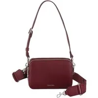 Calvin Klein Mini Bag WEBBING DOUBLE STRAP CAMERA BAG, kleine Schultertasche, Umhängetasche, Abendtasche mit Henkel