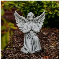 gartendekoparadies.de Gartenfigur Engel betend, Grabengel, Steinfigur, H. 39 cm, 10 kg, Frostsicher