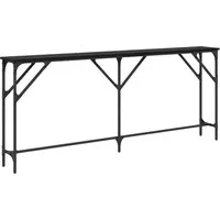 vidaXL Beistelltisch Konsolentisch Schwarz Eichen-Optik 180 x 23 x 75 cm (1-St)