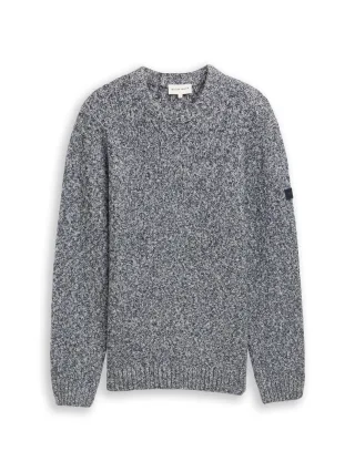 Tom Tailor - Strickpullover in Melange-Optik multicolor blue structure - Gr. - L