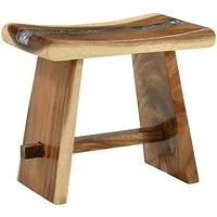 vidaXL Hocker Duschhocker Natur 50 x 30 x 44 cm Massives Suarholz (1 St)