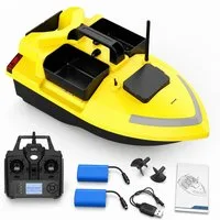 Tekoo RC-Boot GPS Futterboot nachtleuchtend, 2x 12.000mAh Akku, 2kg Traglast (Set, Komplettset (RTR), Auto-Return Funktion, Nachtleuchtend, 40 GPS-Spots