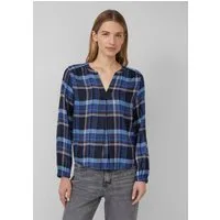 s.Oliver Langarmbluse Bluse Karo-Bluse mit Faltendetail und elastischen Ärmelbündchen