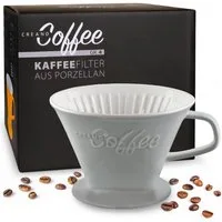 Creano Handfilter Creano Grauer Porzellan Kaffeefilter klein - Filter Größe 4, Porzellan, für Filtergröße 4