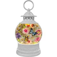 Musicboxworld Spieluhr Glitzerlaterne Schmetterlinge und Blumen