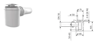 HSK Ersatzteile Ablauf für Acryl Duschwanne flach, D2050 D2050