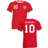 Youth Designz T-Shirt Kroatien Herren T-Shirt im Fußball Trikot Look mit trendigem Motiv