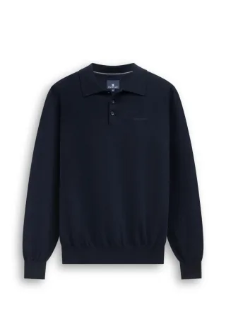 State of Art - Langarm-Polopullover blau - Gr. - XL
