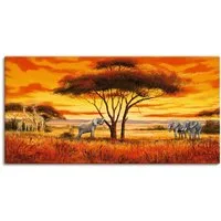 Artland Leinwandbild Afrikanische Landschaft II, Afrika (1 St), auf Holzrahmen gespannt