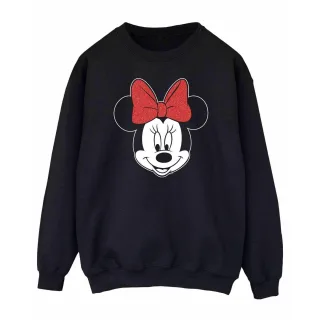 Disney Damen/Damen Minnie Mouse Kopf Sweatshirt (Schwarz)