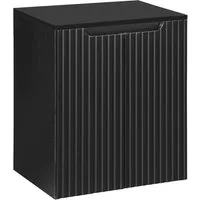 Lomadox Waschbeckenschrank NEWPORT-56-BLACK 50 cm Waschtisch-Unterschrank 40 cm tief Badmöbel Set schwarz 2 Türen