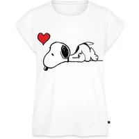 Spreadshirt T-Shirt Peanuts Snoopy Liebe Herz Love Frauen Casual T-Shirt (1-tlg)