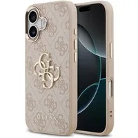 Guess Handyhülle GUESS Case für iPhone 17 Metal Logo Gold Hülle Cover Rosa