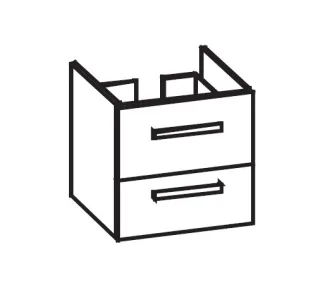 Artiqua 414 Waschtischunterschrank für Avento 4A0056 Sangallo Grau quer, 414-WU2L-V144-7154-432 414-WU2L-V144-7154-432