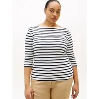 Tommy Hilfiger Curve T-Shirt CRV SLIM CODY BOAT-NK 3/4SLV in Großen Größen, 3/4 Ärmel, Logostickerei