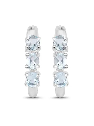 Vira Jewels Ohrringe Silber 925 rhodiniert mit 6 hellblauen Aquamarinen