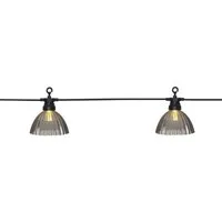 STAR TRADING LED-Lichterkette LED Lichterkette LAMPENSCHIRM 12 warmweiße LED L: 4,95m Outdoor grau, 12-flammig
