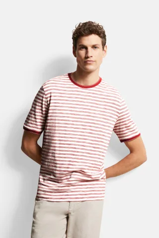 Bugatti Herren T-Shirt mit Fineliner-Streifen