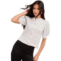 LIPSY Strickjacke Lipsy Kurzärmlige Strickjacke, Regular (1-tlg)