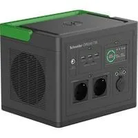 Schneider tragbare OffGrid Powerstation 730 schwarz/grün, Lithium-Ionen Akku 738Wh, 2x 230V 700W, 3x USB-A QC, 2x USB-C PD