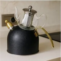 alesvelt Caydanlik-Teekanne Djena Retro 2er Set Glaskanne 2,5 L Hitzebeständig