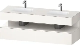 Duravit Qatego Einbauwaschtisch mit Konsolenwaschtischunterbau Weiß Supermatt 1600x550x600 mm - QA47 QA4797022840010