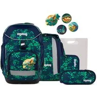 ergobag Schulranzen Schulranzen-Set PACK DrachenbezwingBär 6-teilig (6-teilig), ergonomisch, höhenverstellbar, Your-Size-System