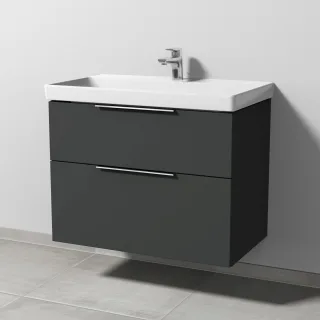 Sanipa 3way Waschtischunterbau zu Villeroy & Boch Avento Waschtisch mit 2 Auszügen, Graphit-Matt UP6231B