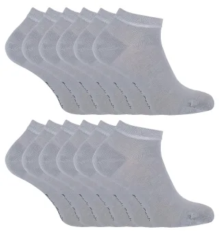 Sock Snob - 12 Paires Homme Chaussettes Sport Courtes Bambou - Gris