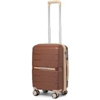 British Traveller Handgepäck-Trolley Reisekoffer Hartschalenkoffer aus 100% PP 8 Spinnerräder, TSA-Schloss