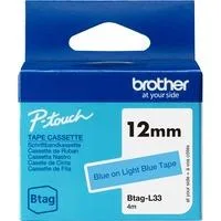 Schriftband Btag-L33 12mm, blau auf hellblau, nicht laminiert