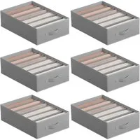 SONGMICS Aufbewahrungsbox Schubladen-Ordnungssystem, Kleiderschrank-Organizer, 42 x 30 x 17 cm (6 St), 6 Fächer, Schubladen-Ordnungssystem, Ordnungsboxen faltbar