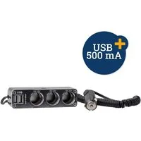 Filmer Zigarettenanzünder-Verteiler Filmer Zigarettenanzünder 3er Steckdose USB Mehrfachstecker 36642 (1-St)