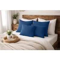 Amilian Dekokissen Sofakissen 4er Set mit Füllung - 2x 45x45 + 2x 35x45 cm, Hotelverschluss, waschbar, formstabil