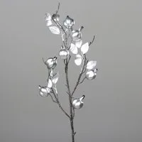 Kunstzweig Dekozweig Granatapfel, DPI, Höhe 75 cm, Farbe: Silber