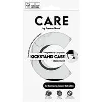Kickstand Case, Handyhülle transparent/schwarz, Samsung Galaxy S25 Ultra, QI-kompatibel