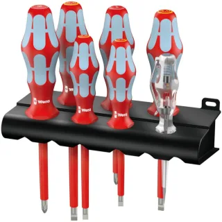 Wera 3160 i/7 Schraubendrehersatz, Edelstahl + Rack, 7-teilig - 05022728001